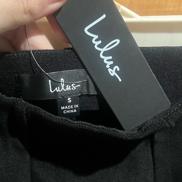 Lulu’s Head to the Office High Waisted Side Slit Trouser Pants Black Small - Picture 6 of 8